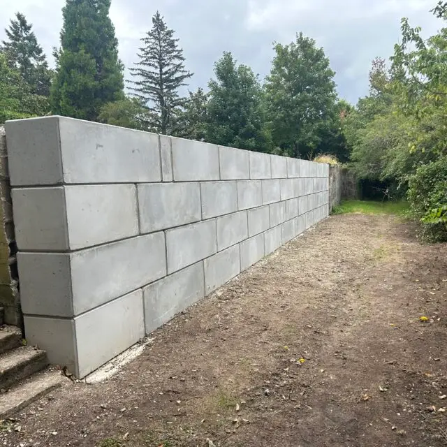 Mûr après terrassement